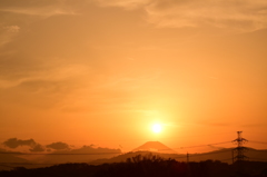 残念な夕日