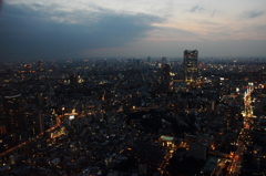 東京、夜景前
