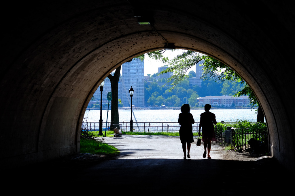 Hudson Riverに向うトンネル