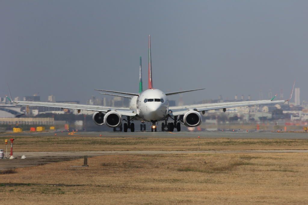 離陸準備　福岡空港
