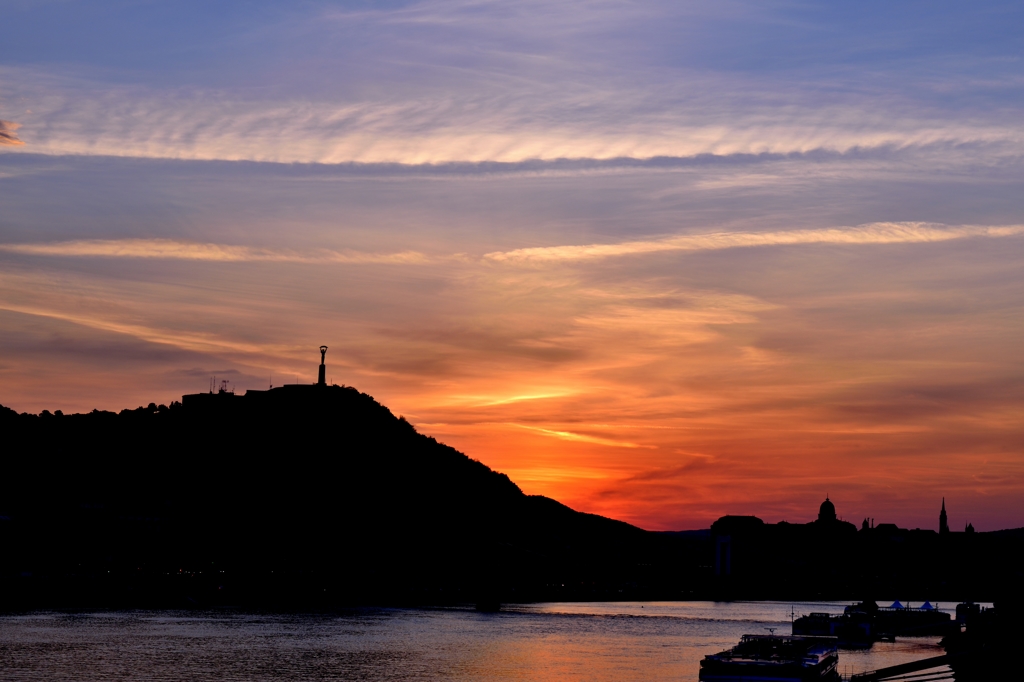 Sunset glow at the Banks of the Danube