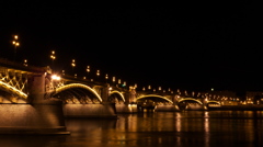 マルギット橋　夜景　Budapest