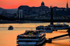 Sunset glow at the Banks of the Danube