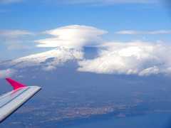 エトナ山　傘雲　Italy Sicily