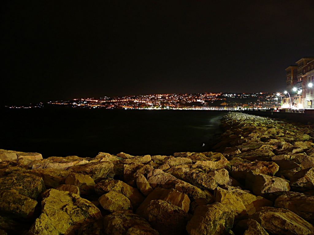 サンタルチア港の夜景 Italy Napoli