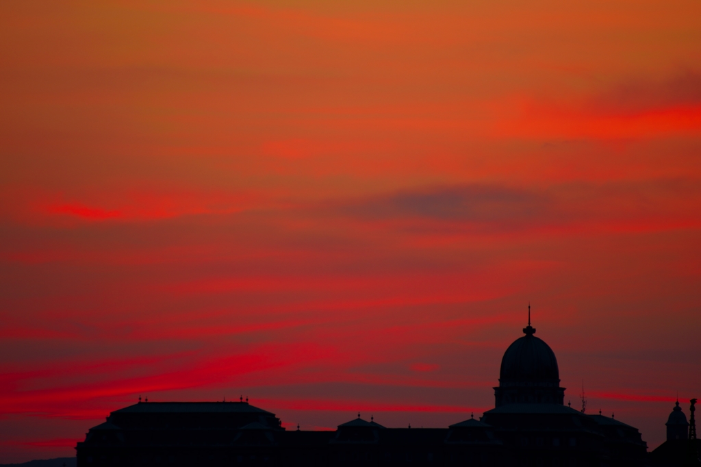 Sunset glow at the Banks of the Danube