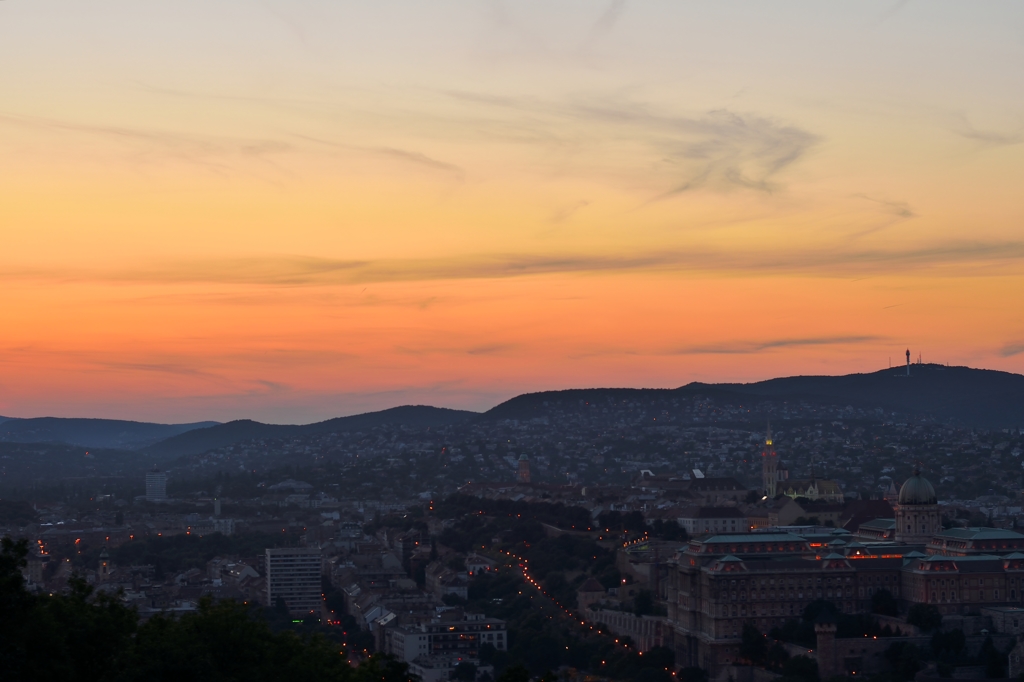 Sunset glow at the Banks of the Danube