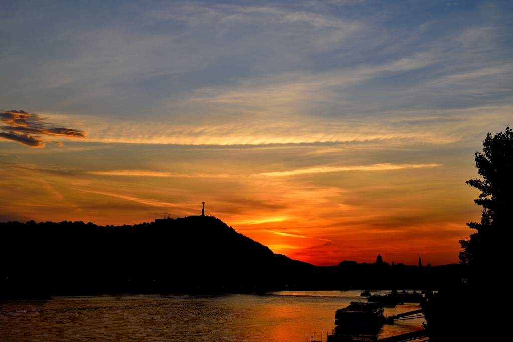 Sunset glow at the Banks of the Danube