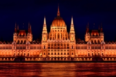 Parliament night scene at Budapest