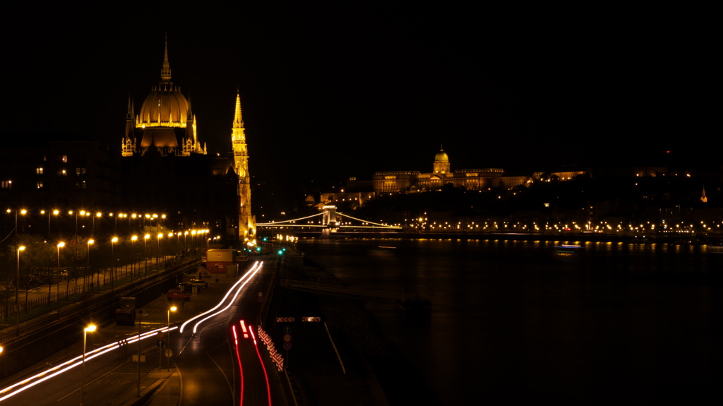 マルギット橋より　夜景　Budapest