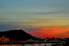 Sunset glow at the Banks of the Danube