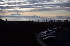 car watching sunset