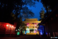 伊佐須美神社のライトアップとブルーモーメント