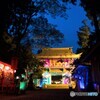 伊佐須美神社のライトアップとブルーモーメント