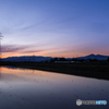 安達太良山と夕焼け