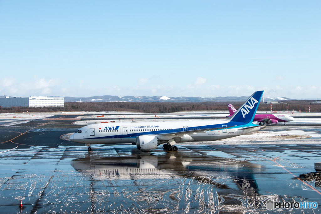 新千歳空港にて