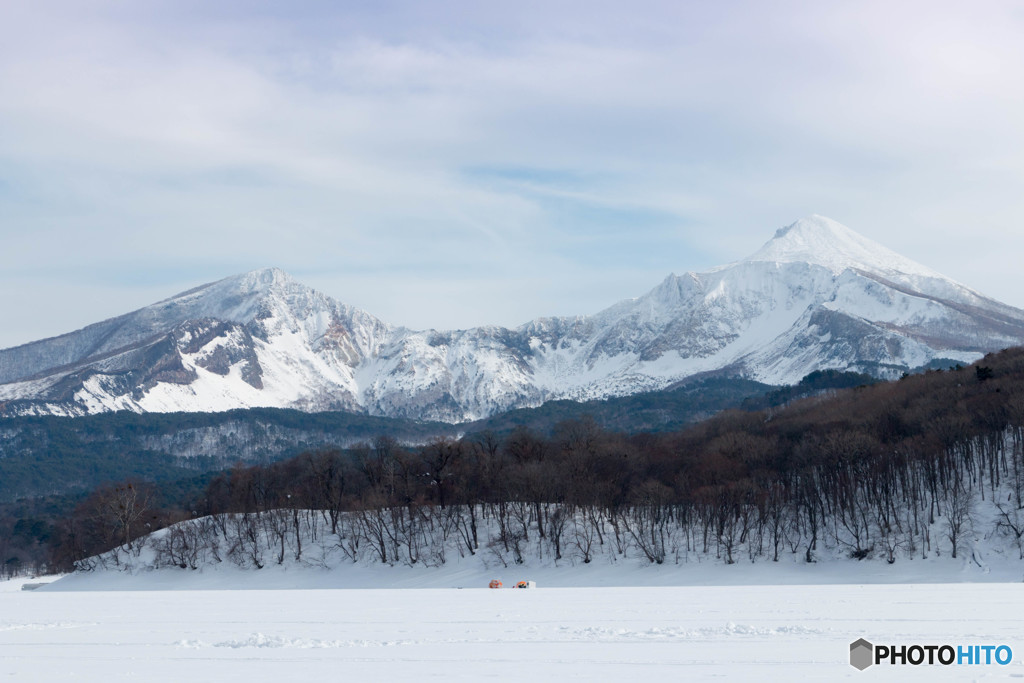 桧原湖より磐梯山