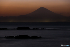 日の入り後の富士山