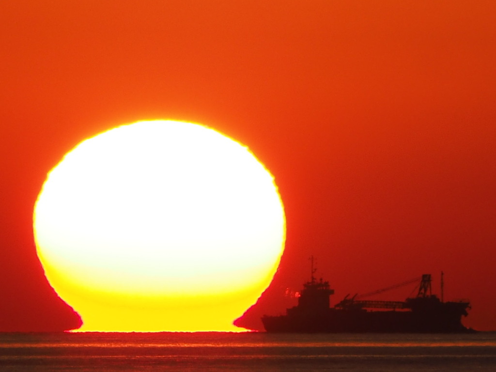 ダルマ夕日　播磨灘　切り抜き　20190119