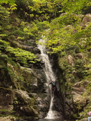 黒岩の滝4 滝登り　兵庫 神河町