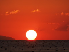 今季初 ダルマ夕日　播磨灘　20181013