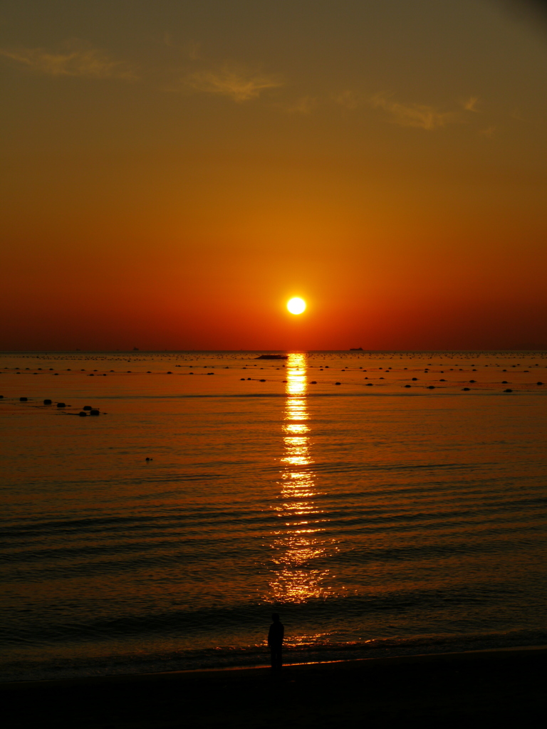 夕日  播磨灘