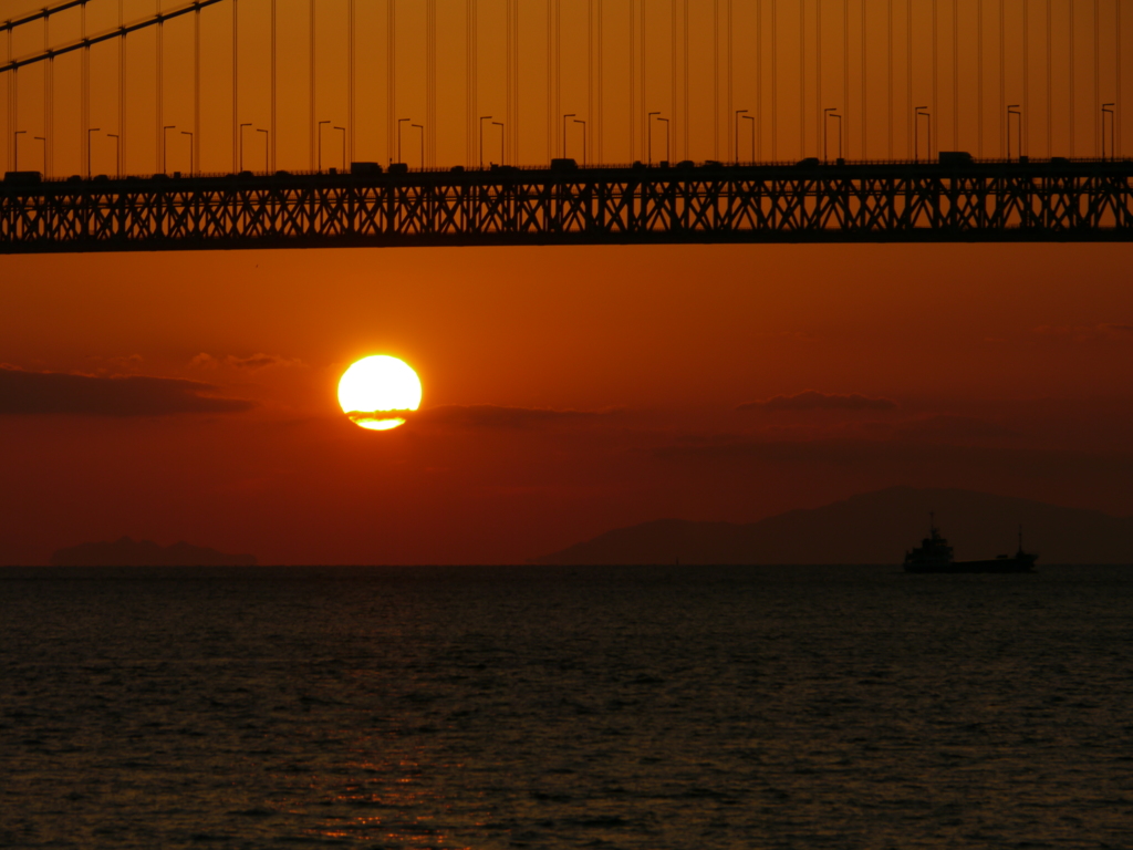 夕景　明石大橋５