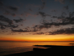 晩夏夕景  播磨灘