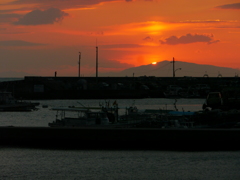 漁港の夕日４