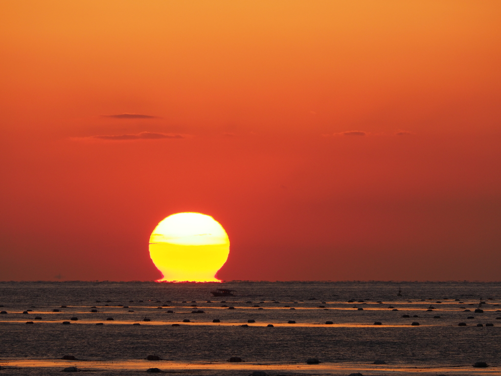 ダルマ夕日　播磨灘　20201226