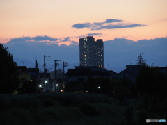 川辺の夕景