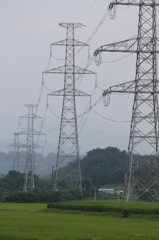 夏の夕暮れ＆275kV送電線