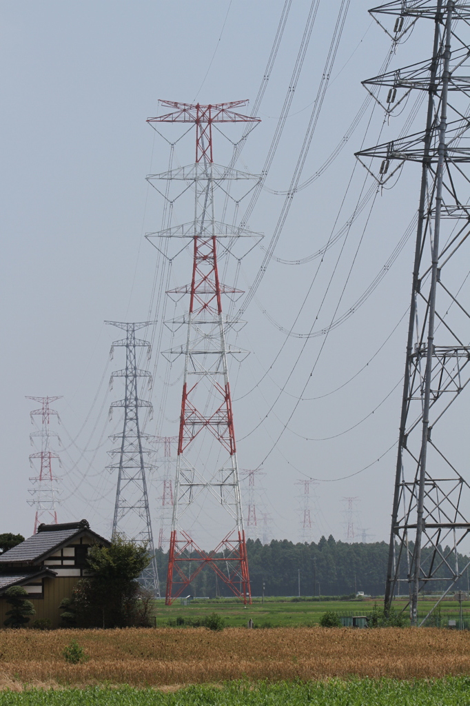 常陸那珂火力線の鉄塔列 By Tepco Id 写真共有サイト Photohito