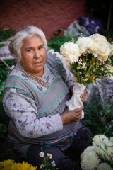 Guanajuatoの花売り老婆