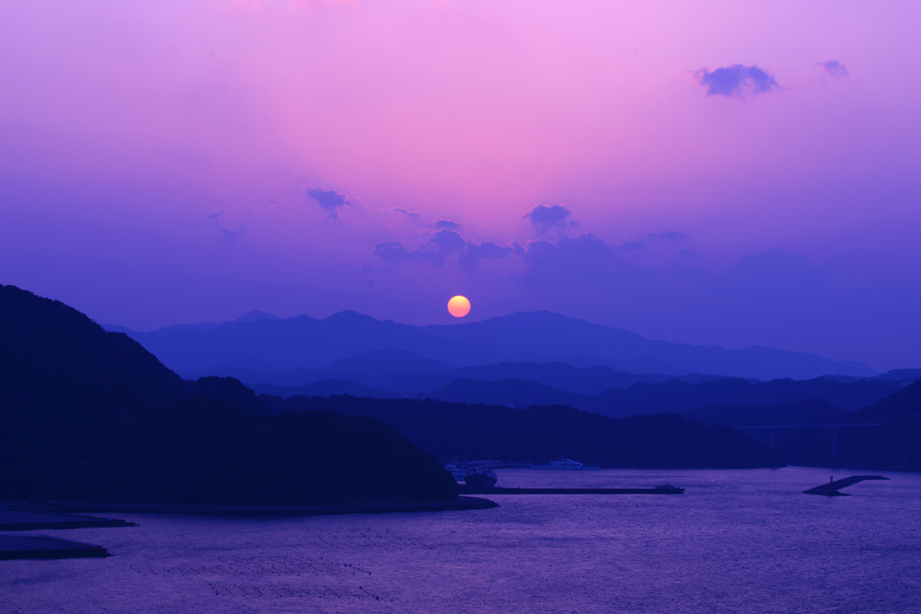 鳴門海峡　夕日