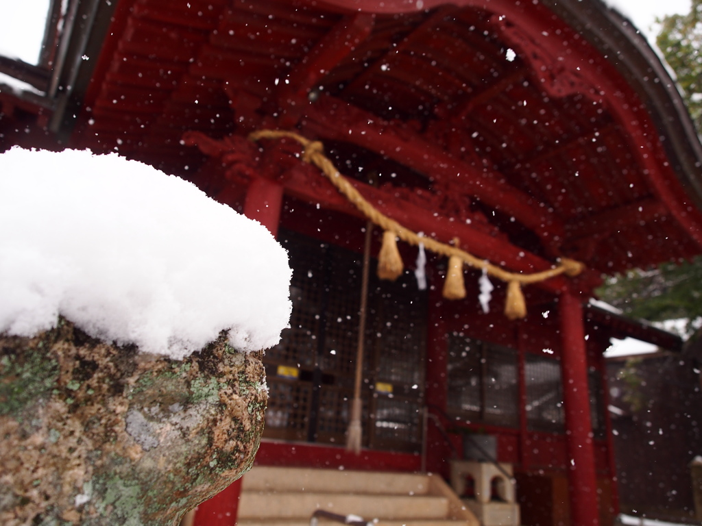 雪景色　氏神様