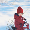 雪の上の自転車乗り