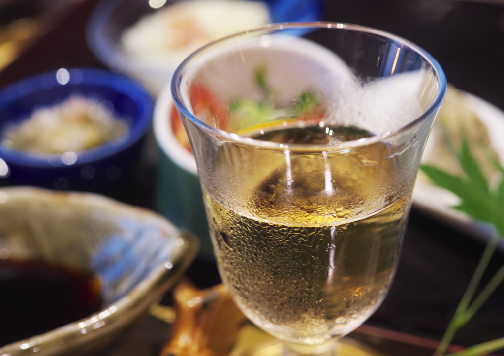 夕飯に梅酒