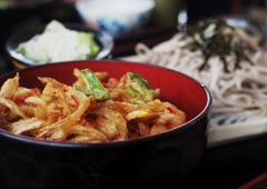 かき揚げ丼とお蕎麦のSET