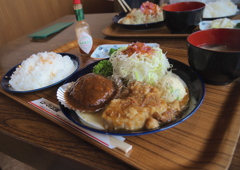 今日は土用の丑の日だけど、ランチはハンバーグと井坂に