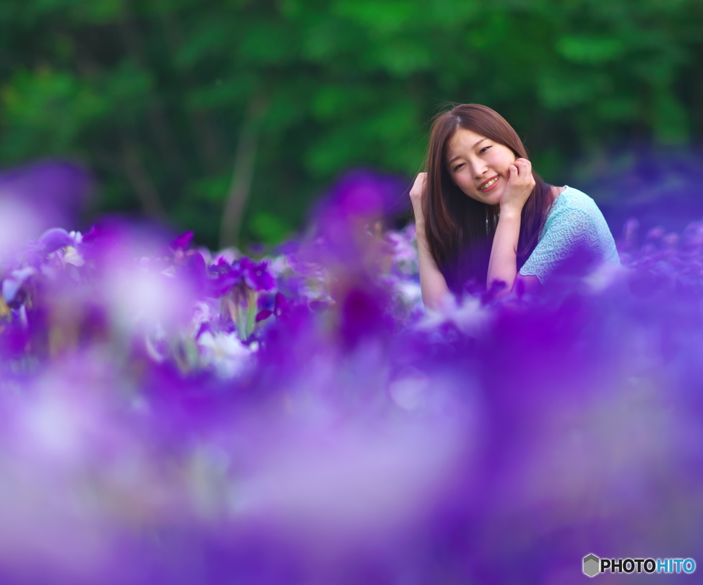 お花畑にて