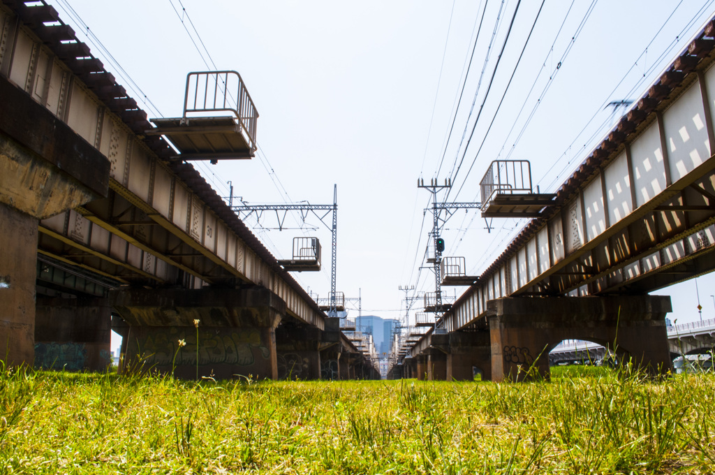 大阪十三淀川河川敷