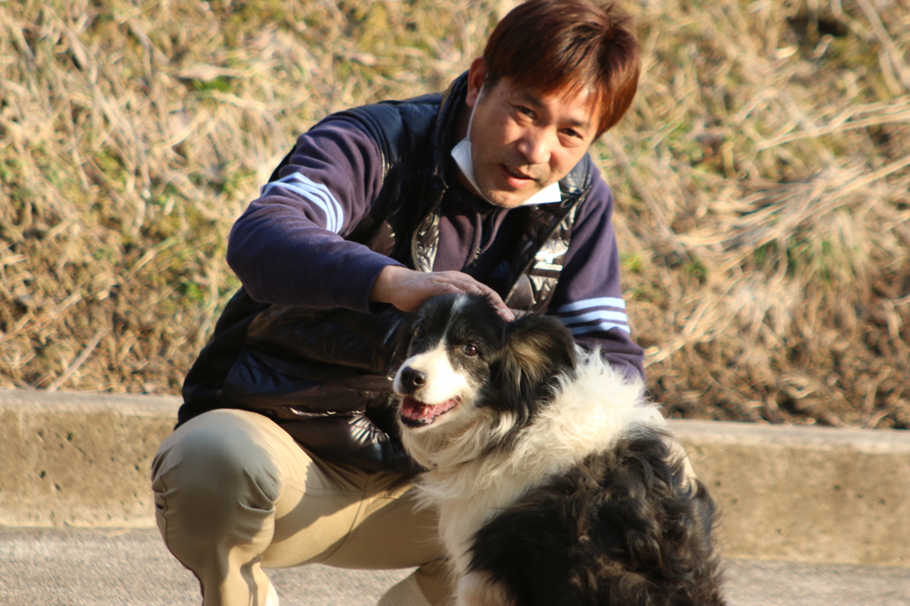 愛犬と父親☻
