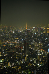 東京スカイツリーからみた東京タワー