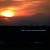 富士と夕陽と