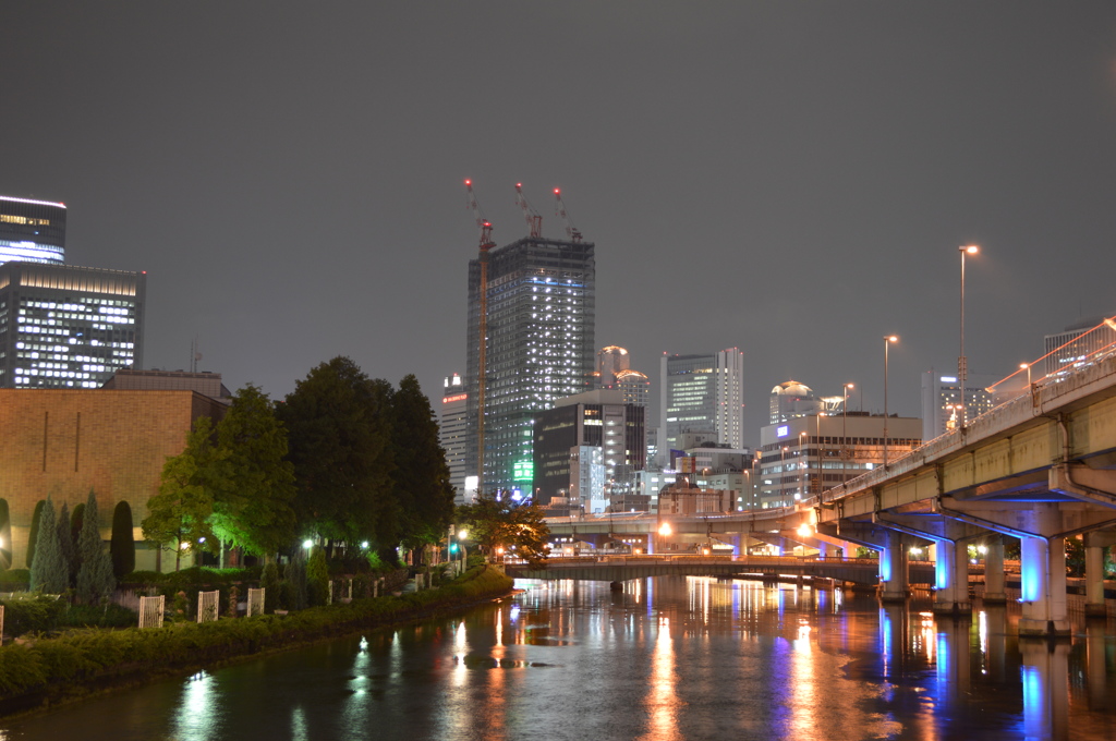 なにわ橋　夜景