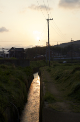 朝焼けの散歩道