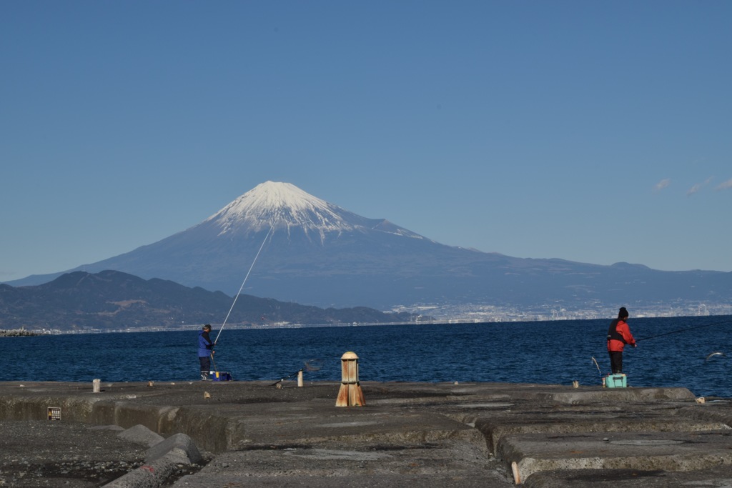 釣り人からの富士山