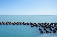 清水の海岸から