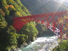 宇奈月駅周辺の黒部鉄橋！